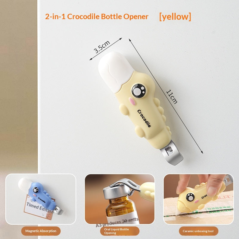 Crocodile Magnetic Bottle Opener — 2-in-1 Fridge Magnet Gift