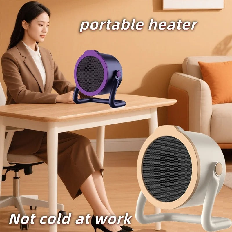 Desk heater on a home office desk