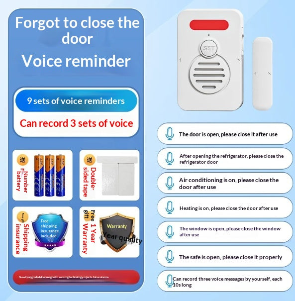 Door Left Open Alarm — Voice Reminder Sensor