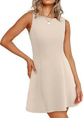 Sleeveless Crew-neck Mini Dress For Women