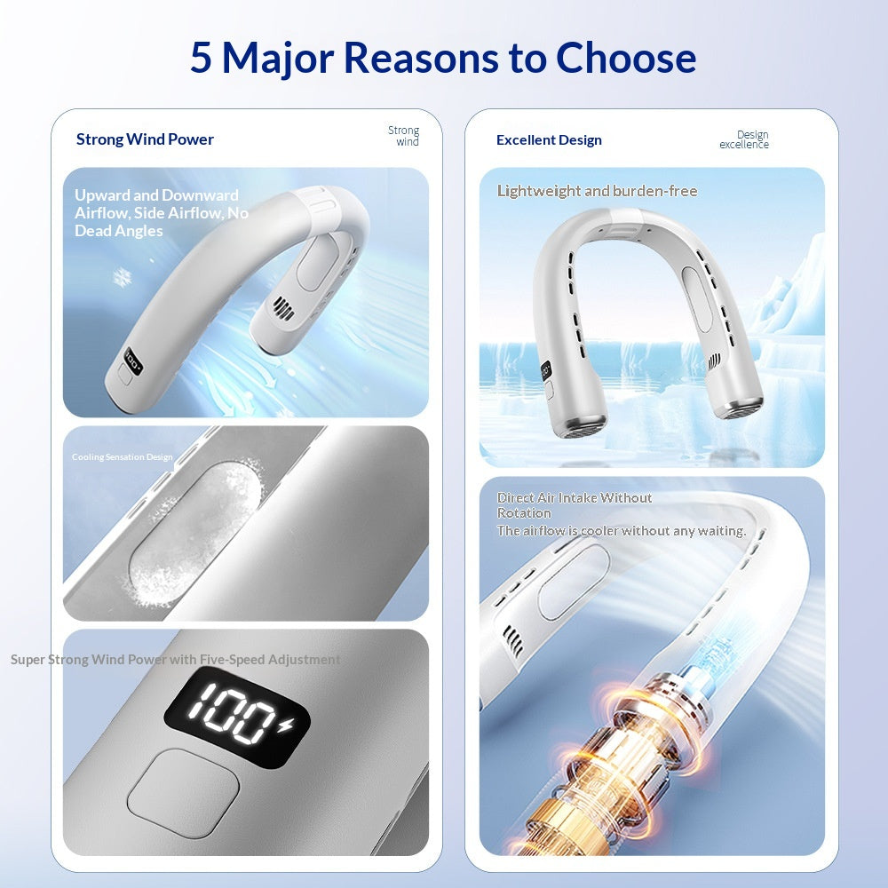 Neck Fan — Hands-Free Portable Personal Cooling